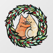Autocollant Pour Fenêtre Yule Kitty Chats (Feuille)
