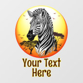 Autocollant Pour Fenêtre Zebra African Savanna Wild Animal (Feuille)