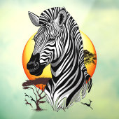 Autocollant Pour Fenêtre Zebra African Savanna Wild Animal (Feuille 3)