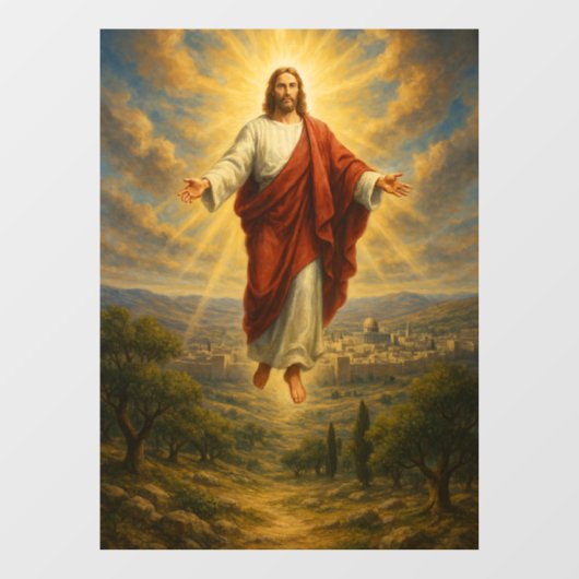 Autocollant Pour Fenêtre Zechariah 14:4 cling - Jesus returns (Feuille)