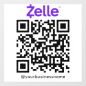 Autocollant Pour Fenêtre Zelle QR Code de l'analyse de paiement pour payer  (Feuille)