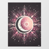 Autocollant Pour Fenêtre Zodiac Céleste Lune Étoiles rose Noir (Feuille)