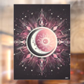 Autocollant Pour Fenêtre Zodiac Céleste Lune Étoiles rose Noir (Feuille 2)