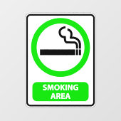 Autocollant Pour Fenêtre Zone fumeurs désignée Affaires (Feuille)