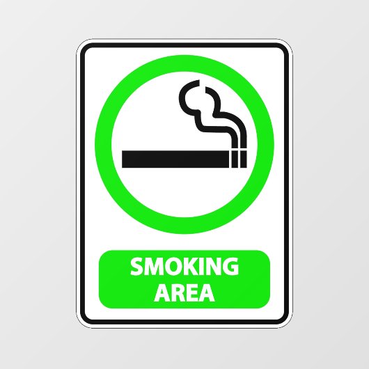 Autocollant Pour Fenêtre Zone fumeurs désignée Affaires (Feuille)