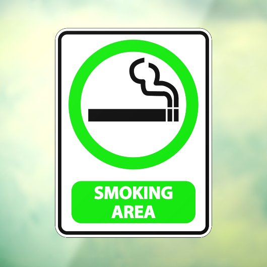 Autocollant Pour Fenêtre Zone fumeurs désignée Affaires (Feuille 3)