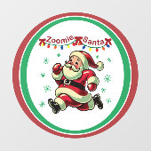 Autocollant Pour Fenêtre Zoomie Santa Christmas (Feuille)