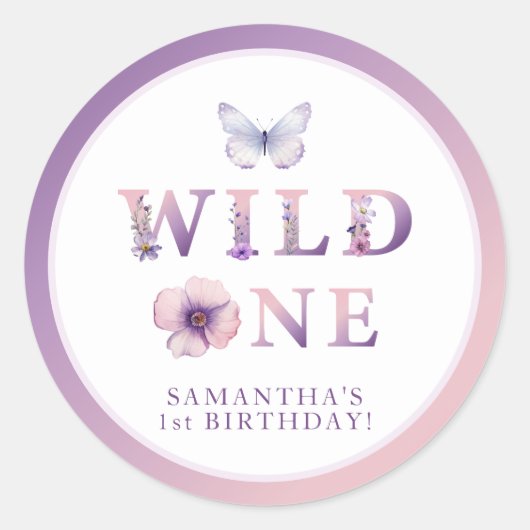Autocollant pour fête d'anniversaire de 1 an Wild  (Devant)
