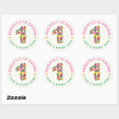 Autocollant pour fête d'anniversaire d'une fille a (Feuille)