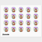 Autocollant pour fille hippie (Feuille)