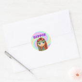 Autocollant pour fille hippie (Enveloppe)
