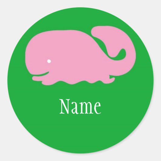 Autocollant pour filles baleines roses (Devant)