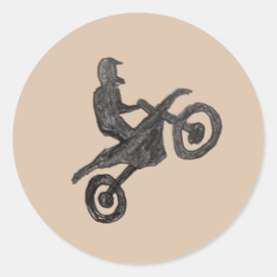 Autocollant pour garçon avec un croquis de motocro