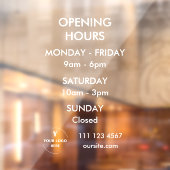 Autocollant pour heures d'ouverture personnalisées (Feuille 2)