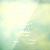 Autocollant pour heures d'ouverture personnalisées (Feuille 3)