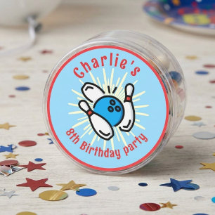 Autocollant pour la fête d'anniversaire de bowling