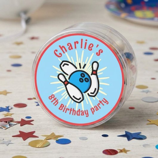 Autocollant pour la fête d'anniversaire de bowling