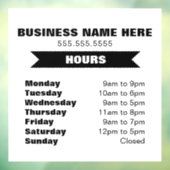 Autocollant pour les heures d'ouverture (Feuille 3)