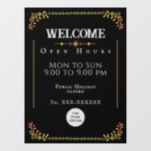 Autocollant pour les heures d'ouverture (Feuille)