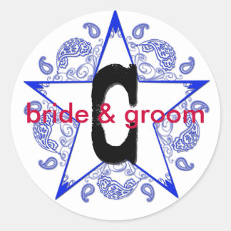 Autocollant pour monogramme bleu occidental "C" pe