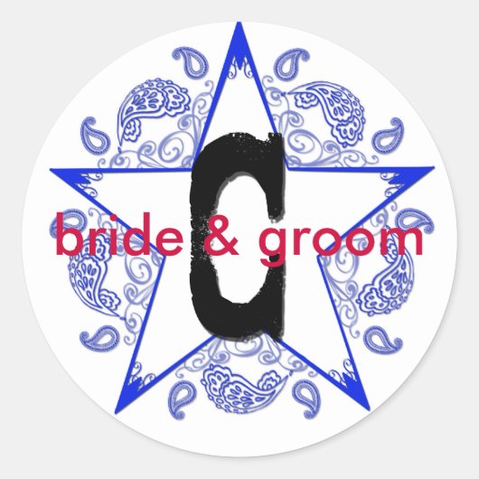 Autocollant pour monogramme bleu occidental "C" pe (Devant)