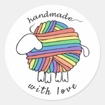 Autocollant pour mouton arc-en-ciel 'fabriqué à la