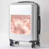 Autocollant pour ordinateur portable Rose Gold Mon (Sur valise)