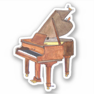 Autocollant pour piano à aquarelle