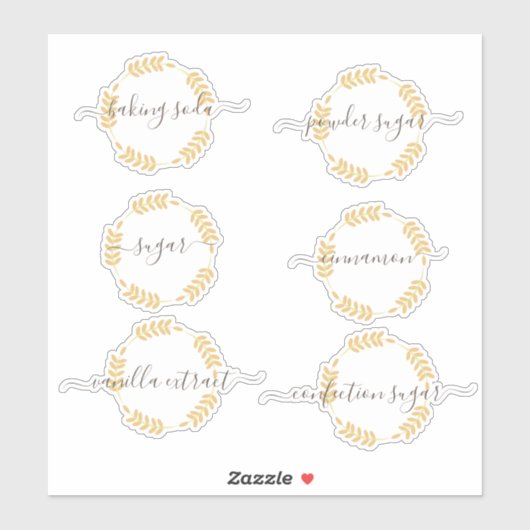 Autocollant pour pot de rangement de garde-manger  (Feuille)