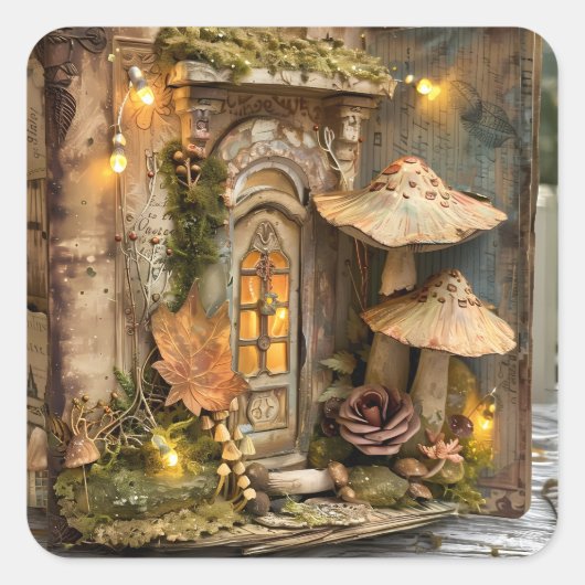 Autocollant pour scrapbook de maison de fée Cottag (Devant)