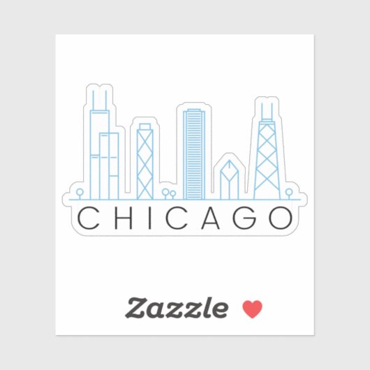 Autocollant pour skyline de Chicago (Feuille)