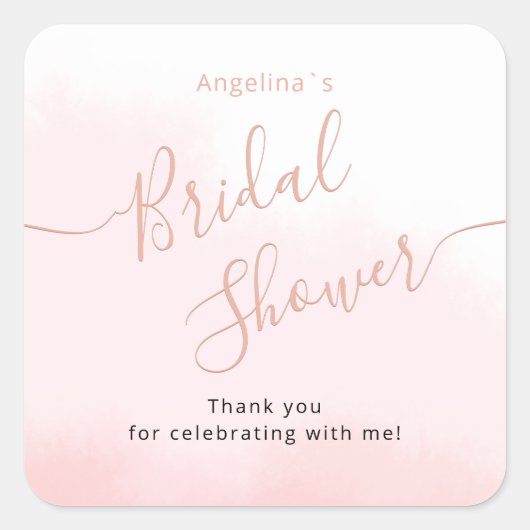 Autocollant pour une douche de mariée. (Devant)