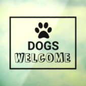 Autocollant pour vitre de magasin Chiens bienvenus (Feuille 3)