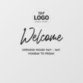 Autocollant pour vitrine d'entreprise avec "Bienve (Feuille)