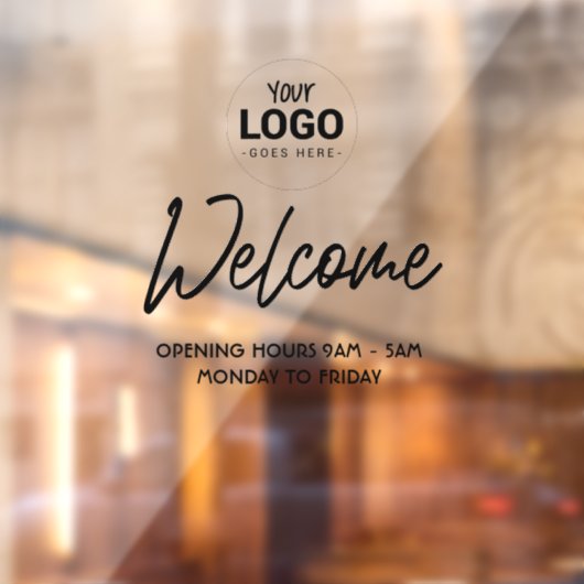 Autocollant pour vitrine d'entreprise avec "Bienve (Feuille 2)