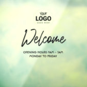 Autocollant pour vitrine d'entreprise avec "Bienve (Feuille 3)