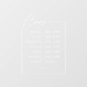 Autocollant pour vitrine d'horaires d'ouverture d' (Feuille)