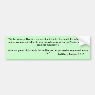 Autocollant pour voiture/Bumper Sticker - Verset B