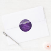 Autocollant pourpre Damask & Bow Sweet 16 Envelopp (Enveloppe)