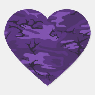Autocollant pourpre foncé de coeur de Camo