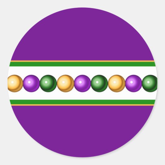 Autocollant pourpre Mardi Gras Beads (Devant)