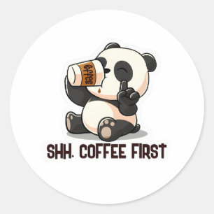 Autocollant premier café Panda