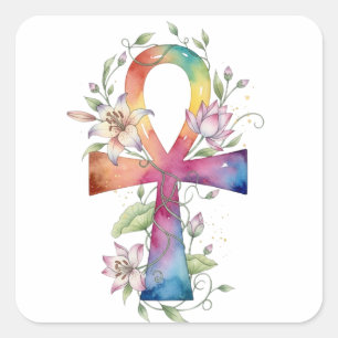Autocollant Premium Ankh Sacré Aquarelle