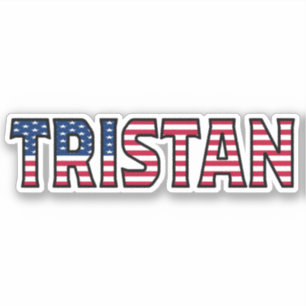 Autocollant prénom nom USA Tristan Set