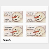 Autocollant Primitive Snowman Christmas Jar (Feuille)