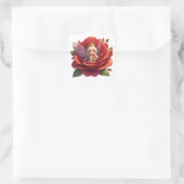 Autocollant Princesse Fée Rose Pour Cadeaux D'anni (Sac)