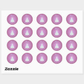 Autocollant Princesse "Hourra!" Dégradé Rose & Ble (Feuille)