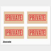 Autocollant privé rectangulaire (Feuille)