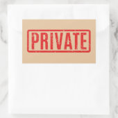 Autocollant privé rectangulaire (Sac)