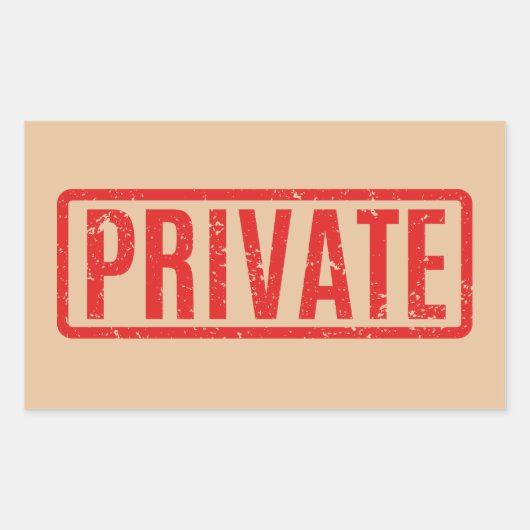 Autocollant privé rectangulaire (Devant)
